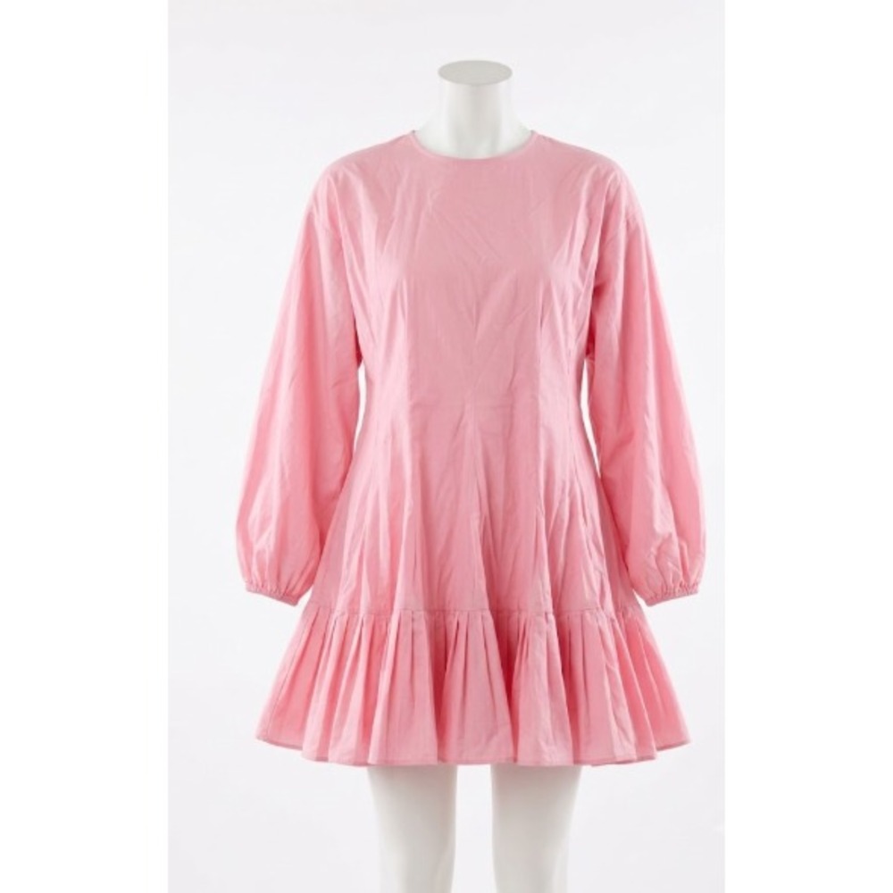 RHODE Ella oversize dress light pink Small Long Dolman Sleeve Cotton Swing Mini